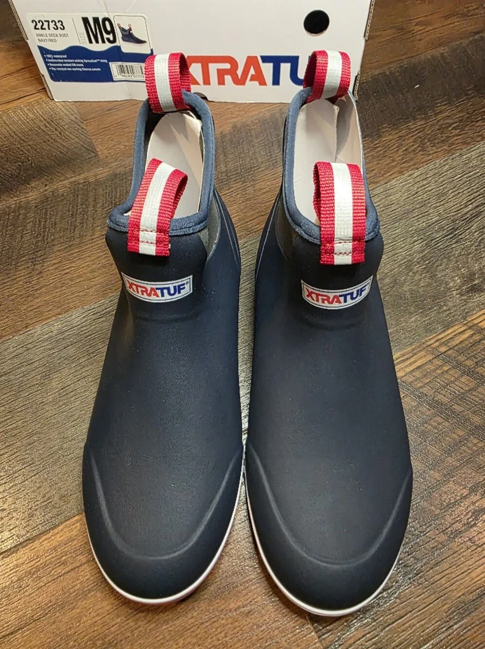 XTRATUF Men's Navy Slip-On Ankle Deck / Boat Boots